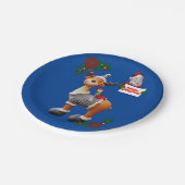 Weihnachtspapier-Teller, Elch Pappteller (Schrägansicht)