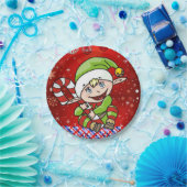 Weihnachtspapier-Teller, Elf Pappteller (Party)