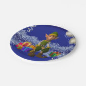 Weihnachtspapier-Teller, Elf Pappteller (Schrägansicht)