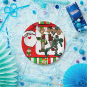 Weihnachtspapier-Teller, Elf Pappteller (Party)