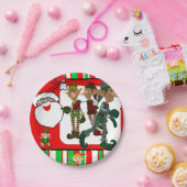 Weihnachtspapier-Teller, Elf Pappteller (Party)