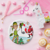 Weihnachtspapier-Teller, Elf Pappteller (Party)