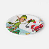 Weihnachtspapier-Teller, Elf Pappteller (Schrägansicht)