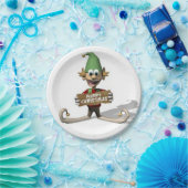 Weihnachtspapier-Teller, Elf Pappteller (Party)