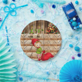 Weihnachtspapier-Teller, Elf Pappteller (Party)