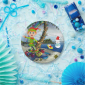 Weihnachtspapier-Teller, Elf Pappteller (Party)