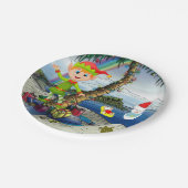 Weihnachtspapier-Teller, Elf Pappteller (Schrägansicht)