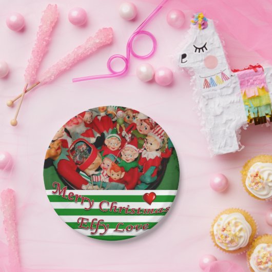 Weihnachtspapier-Teller, Elf Pappteller (Party)