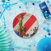 Weihnachtspapier-Teller, Elf Pappteller (Party)