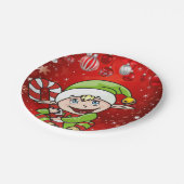 Weihnachtspapier-Teller, Elf Pappteller (Schrägansicht)