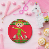 Weihnachtspapier-Teller, Elf Pappteller (Party)