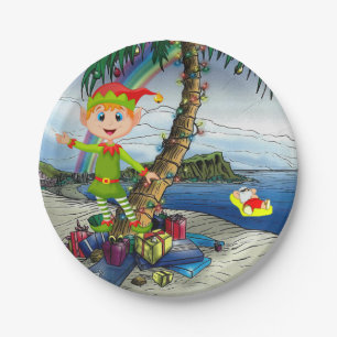 Weihnachtspapier-Teller, Elf Pappteller