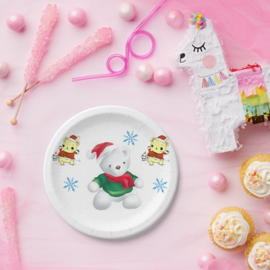 Weihnachtspapier-Teller, Elf Pappteller (Party)