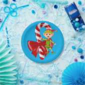 Weihnachtspapier-Teller, Elf Pappteller (Party)