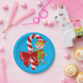 Weihnachtspapier-Teller, Elf Pappteller (Party)