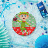 Weihnachtspapier-Teller, Elf Pappteller (Party)