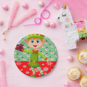 Weihnachtspapier-Teller, Elf Pappteller (Party)