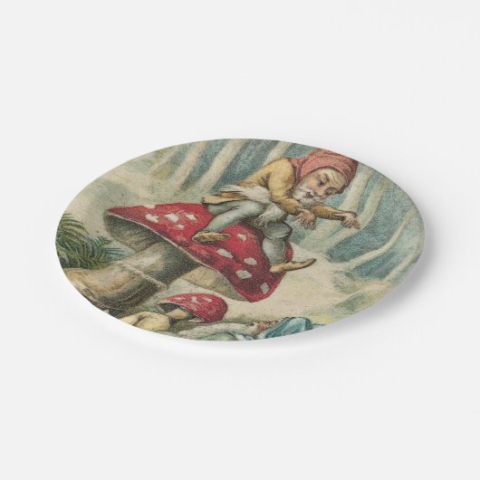 Weihnachtspapier-Teller, Elf Vintag Pappteller (Schrägansicht)