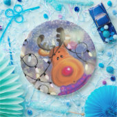 Weihnachtspapier-Teller Happy Reindeer Pappteller (Party)