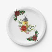 Weihnachtspapier-Teller, Kerze Pappteller (Vorderseite)