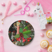 Weihnachtspapier-Teller, Kerze Pappteller (Party)