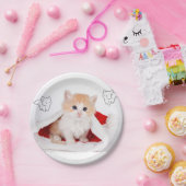 Weihnachtspapier-Teller, Kitten Pappteller (Party)