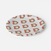 Weihnachtspapier-Teller/Kranz Pappteller (Schrägansicht)