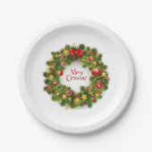 Weihnachtspapier-Teller/Kranz Pappteller (Vorderseite)