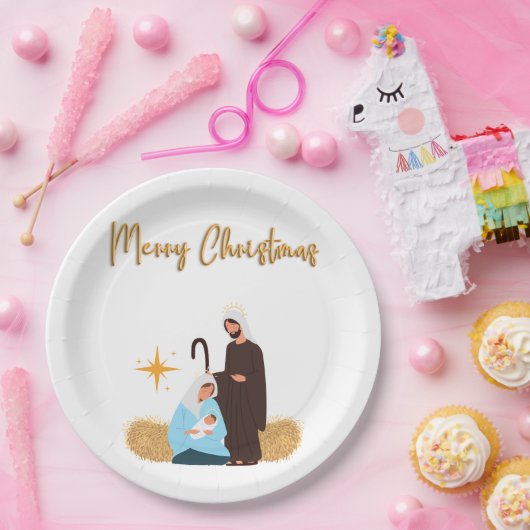 Weihnachtspapier Teller Krippe (Party)