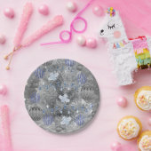 Weihnachtspapier-Teller, Merry Blue Silver Tree Pappteller (Party)