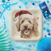 Weihnachtspapier-Teller mit goldendoodle Pappteller (Party)