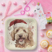 Weihnachtspapier-Teller mit goldendoodle Pappteller (Party)