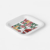 Weihnachtspapier-Teller Pappteller (Gewinkelt)