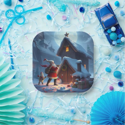 Weihnachtspapier-Teller Pappteller (Party)