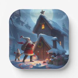 Weihnachtspapier-Teller Pappteller