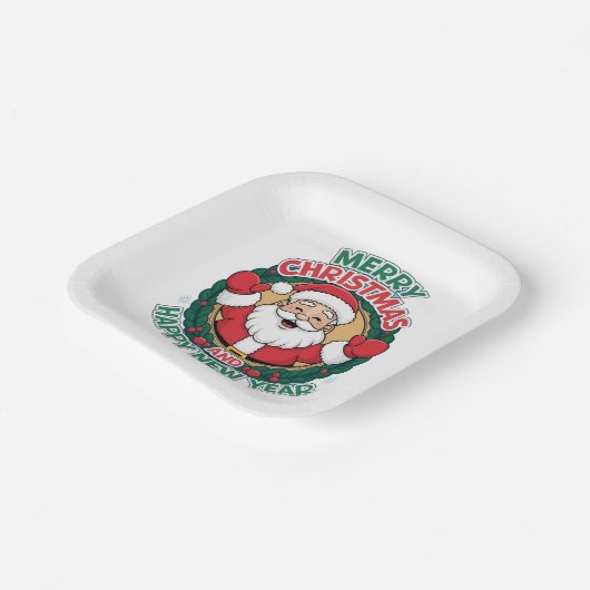 Weihnachtspapier-Teller Pappteller (Gewinkelt)