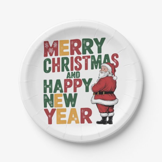Weihnachtspapier-Teller Pappteller (Vorderseite)