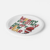 Weihnachtspapier-Teller Pappteller (Schrägansicht)
