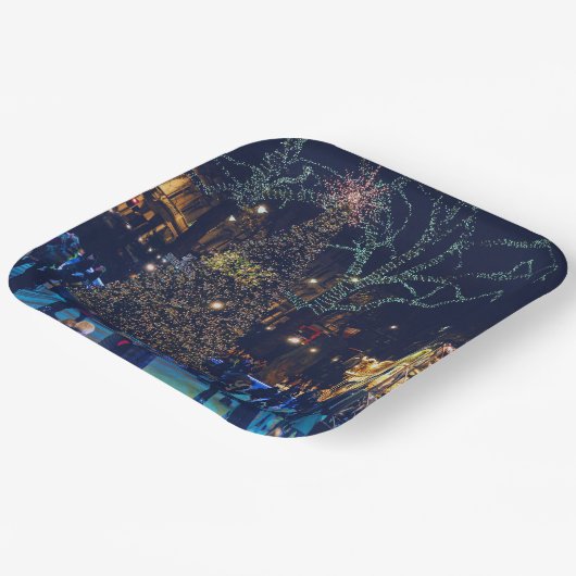 Weihnachtspapier-Teller Pappteller (Gewinkelt)