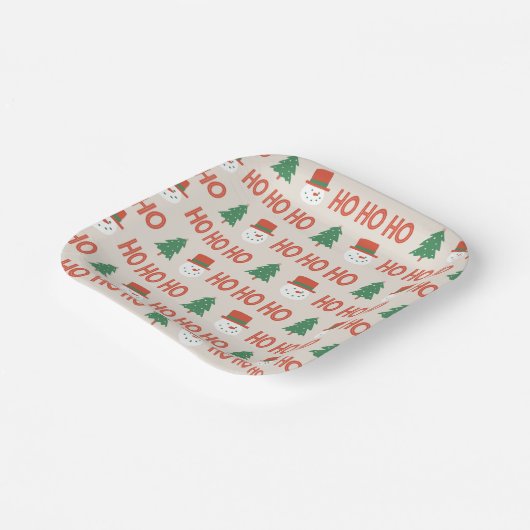 Weihnachtspapier-Teller Pappteller (Gewinkelt)