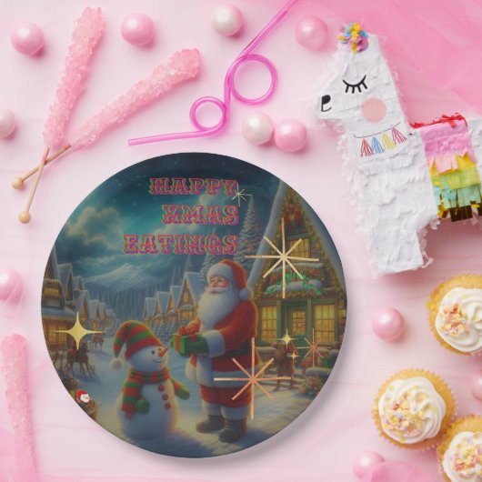 Weihnachtspapier-Teller Pappteller (Party)