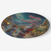 Weihnachtspapier-Teller Pappteller (Schrägansicht)