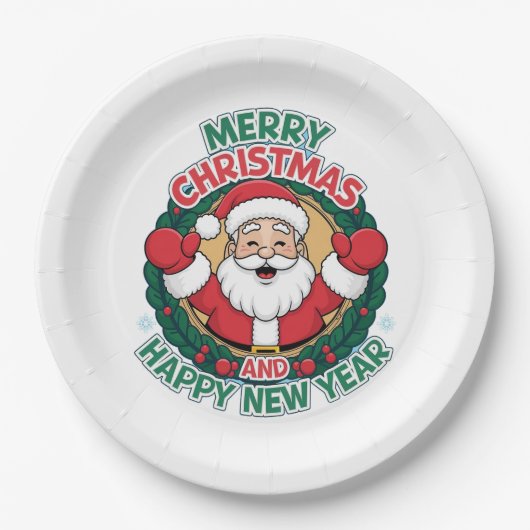 Weihnachtspapier-Teller Pappteller (Vorderseite)