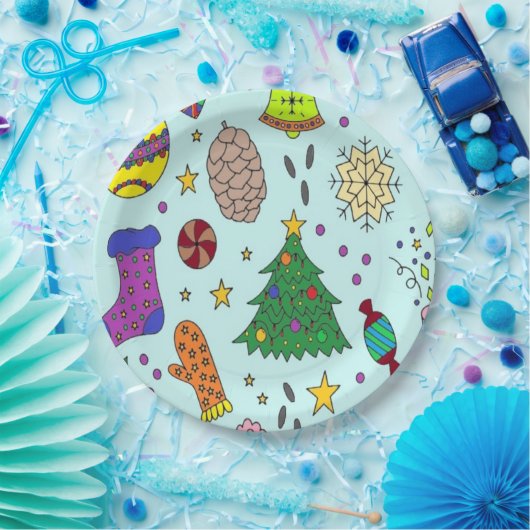 Weihnachtspapier-Teller Pappteller (Party)