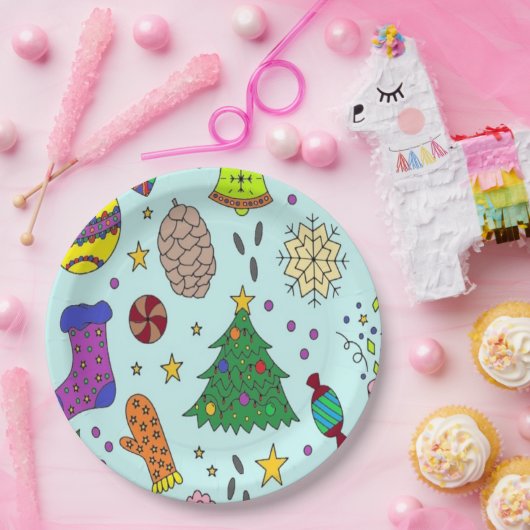 Weihnachtspapier-Teller Pappteller (Party)