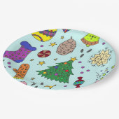 Weihnachtspapier-Teller Pappteller (Schrägansicht)