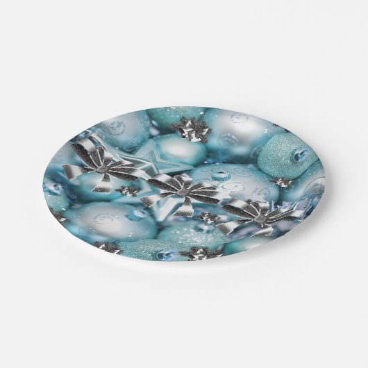 Weihnachtspapier-Teller, Pappteller (Schrägansicht)