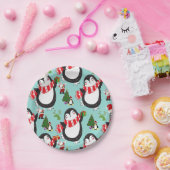 Weihnachtspapier-Teller, Pinguin Pappteller (Party)