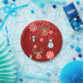 Weihnachtspapier-Teller, Pinguin Pappteller (Party)