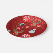 Weihnachtspapier-Teller, Pinguin Pappteller (Schrägansicht)